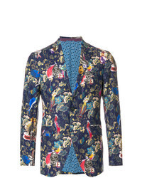 Разноцветный пиджак с цветочным принтом