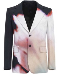 Мужской разноцветный пиджак с цветочным принтом от Alexander McQueen