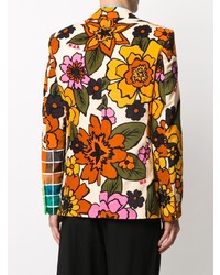 Мужской разноцветный пиджак с цветочным принтом от Walter Van Beirendonck