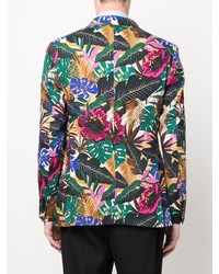 Мужской разноцветный пиджак с цветочным принтом от Etro