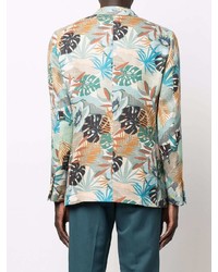 Мужской разноцветный пиджак с цветочным принтом от Etro