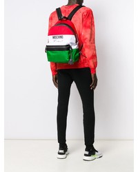 Мужской разноцветный рюкзак с принтом от Moschino