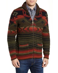 Разноцветный свитер на молнии с принтом