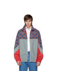 Мужской разноцветный свитер на молнии с принтом от Gucci