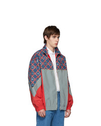 Мужской разноцветный свитер на молнии с принтом от Gucci