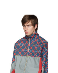 Мужской разноцветный свитер на молнии с принтом от Gucci