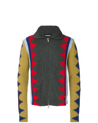 Мужской разноцветный свитер на молнии от DSQUARED2