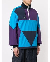 Мужской разноцветный свитер на молнии от Yoshiokubo