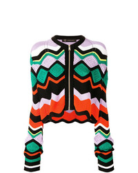 Женский разноцветный свитер на молнии от Versace