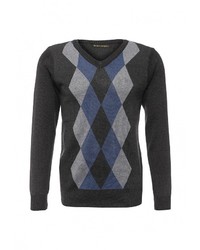 Мужской разноцветный свитер с v-образным вырезом от Blue Fashion