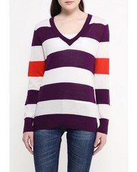 Женский разноцветный свитер с v-образным вырезом от Lacoste
