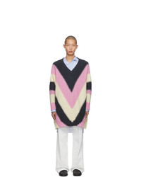 Мужской разноцветный свитер с v-образным вырезом от Loewe