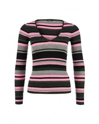 Женский разноцветный свитер с v-образным вырезом от Motivi