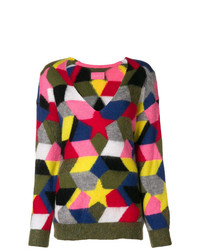 Женский разноцветный свитер с v-образным вырезом от Zadig & Voltaire