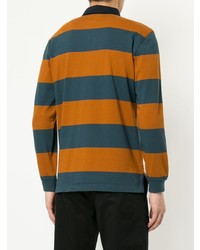 Мужской разноцветный свитер с воротником поло в горизонтальную полоску от Kent & Curwen
