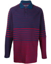 Мужской разноцветный свитер с воротником поло в горизонтальную полоску от Martine Rose