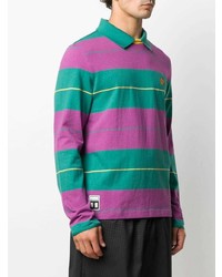 Мужской разноцветный свитер с воротником поло в горизонтальную полоску от Puma