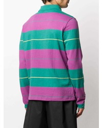 Мужской разноцветный свитер с воротником поло в горизонтальную полоску от Puma