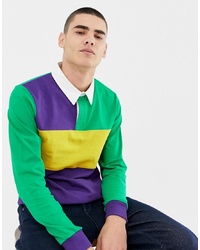 Мужской разноцветный свитер с воротником поло от Another Influence