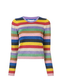 Женский разноцветный свитер с круглым вырезом в горизонтальную полоску от Alice + Olivia