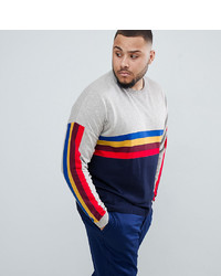 Мужской разноцветный свитер с круглым вырезом в горизонтальную полоску от ASOS DESIGN