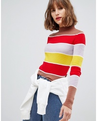Женский разноцветный свитер с круглым вырезом в горизонтальную полоску от ASOS DESIGN