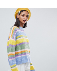 Женский разноцветный свитер с круглым вырезом в горизонтальную полоску от Asos Tall
