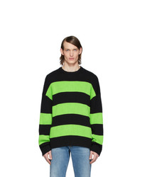 Мужской разноцветный свитер с круглым вырезом в горизонтальную полоску от Balenciaga