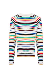 Мужской разноцветный свитер с круглым вырезом в горизонтальную полоску от Ballantyne