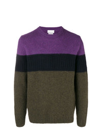 Мужской разноцветный свитер с круглым вырезом в горизонтальную полоску от Ballantyne