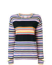 Женский разноцветный свитер с круглым вырезом в горизонтальную полоску от Barrie
