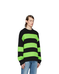 Мужской разноцветный свитер с круглым вырезом в горизонтальную полоску от Balenciaga