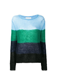 Женский разноцветный свитер с круглым вырезом в горизонтальную полоску от Chiara Bertani