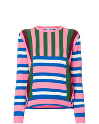 Женский разноцветный свитер с круглым вырезом в горизонтальную полоску от Chinti & Parker