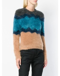 Женский разноцветный свитер с круглым вырезом в горизонтальную полоску от Dsquared2