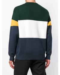 Мужской разноцветный свитер с круглым вырезом в горизонтальную полоску от Lacoste