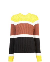 Женский разноцветный свитер с круглым вырезом в горизонтальную полоску от Derek Lam