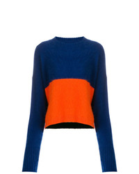Женский разноцветный свитер с круглым вырезом в горизонтальную полоску от Diesel