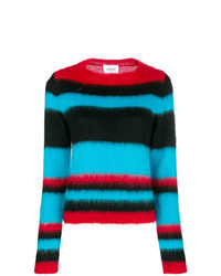 Женский разноцветный свитер с круглым вырезом в горизонтальную полоску от Dondup