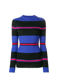 Женский разноцветный свитер с круглым вырезом в горизонтальную полоску от Fiorucci