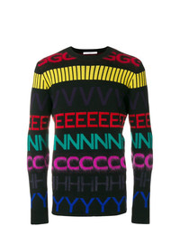 Мужской разноцветный свитер с круглым вырезом в горизонтальную полоску от Givenchy