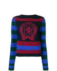 Женский разноцветный свитер с круглым вырезом в горизонтальную полоску от Hilfiger Collection