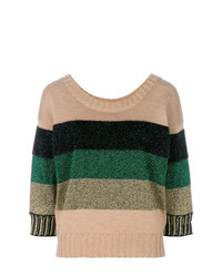 Женский разноцветный свитер с круглым вырезом в горизонтальную полоску от Just Cavalli