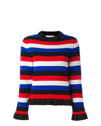 Женский разноцветный свитер с круглым вырезом в горизонтальную полоску от JW Anderson