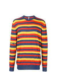 Мужской разноцветный свитер с круглым вырезом в горизонтальную полоску от Loewe