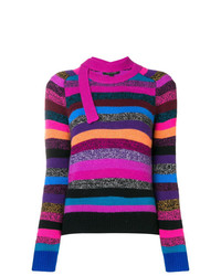 Женский разноцветный свитер с круглым вырезом в горизонтальную полоску от Marc Jacobs