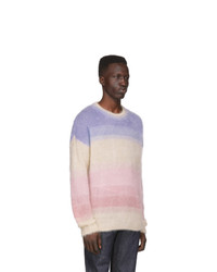 Мужской разноцветный свитер с круглым вырезом в горизонтальную полоску от Isabel Marant