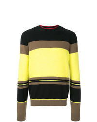 Мужской разноцветный свитер с круглым вырезом в горизонтальную полоску от N°21