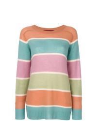 Женский разноцветный свитер с круглым вырезом в горизонтальную полоску от Sies Marjan