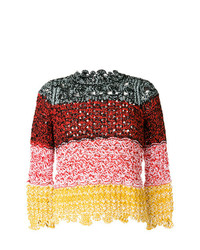 Женский разноцветный свитер с круглым вырезом в горизонтальную полоску от Sonia Rykiel